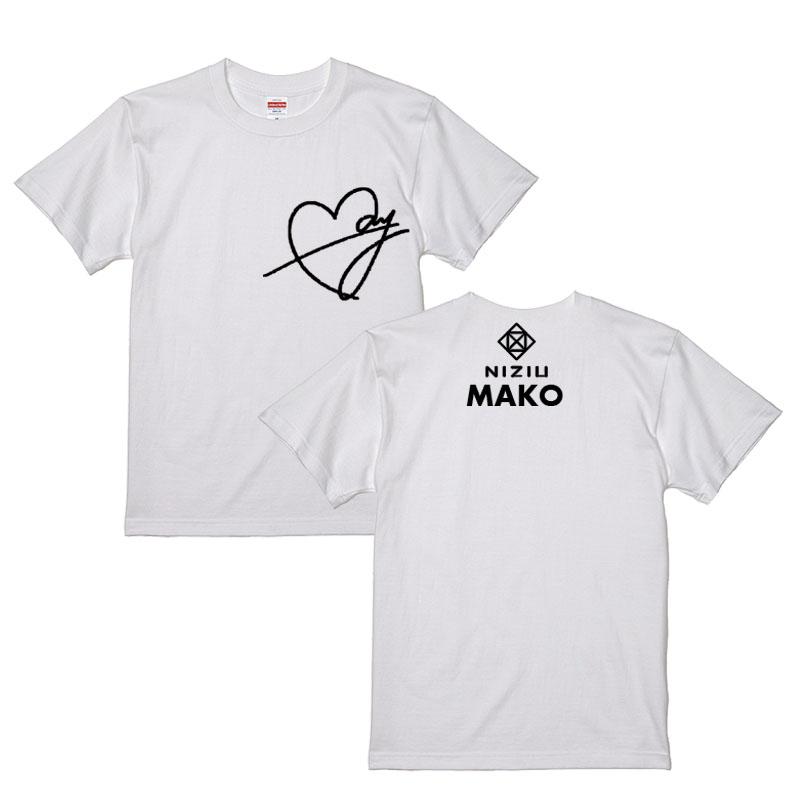 マコ ニジュー ニジユー NiziU サイン ロゴ入り ホワイト/ブラック T