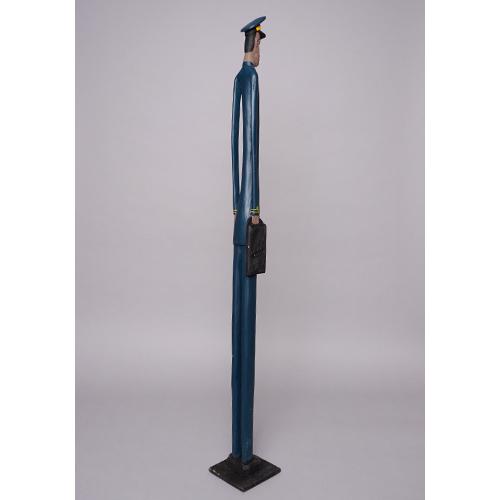 アフリカ コートジボワール 特大 コロン人形 国際線パイロット 木彫り