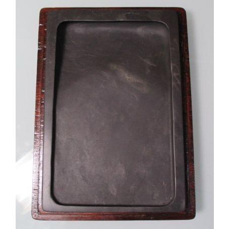 麻子抗端渓硯 長方硯6吋 SU 定価18700円 書道用品 木箱入 錦箱付 書道