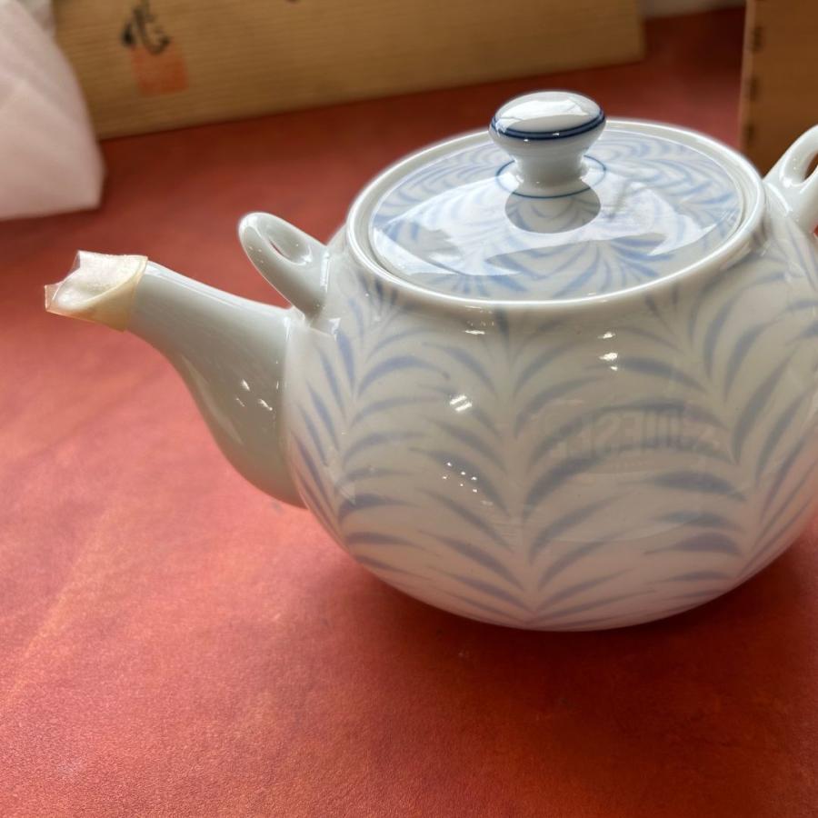 有田焼 西峰作 急須セット 5客 木箱入り 湯呑 急須 高級 焼物 陶器