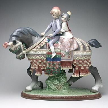 リヤドロ（Lladro リアドロ 陶器人形 置物） 少年と少女 少年少女の