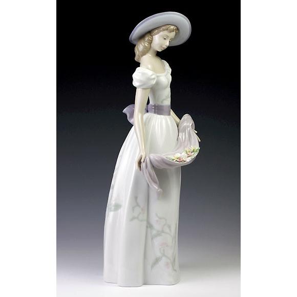 リヤドロ（Lladro リアドロ 陶器人形 置物） 花と少女 かぐわしき花