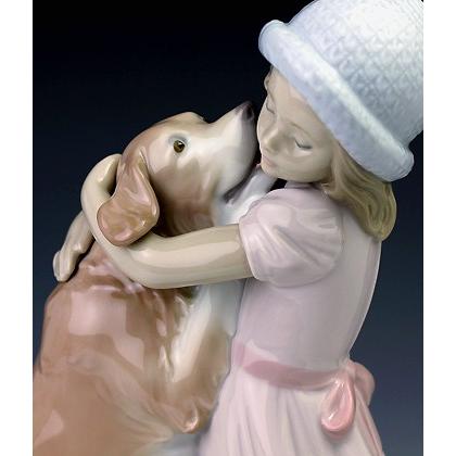 リヤドロ（Lladro リアドロ 陶器人形 置物） 犬と少女 待ってたよ