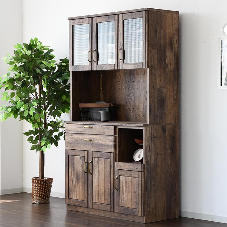 2/21＆2/22 20%OFF】食器棚 ヴィンテージ調 ビンテージ レンジボード