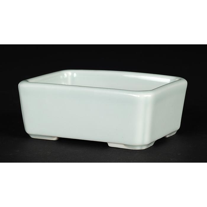 寿悦白釉長方鉢 盆栽鉢 植木鉢 盆器 pot bonsaipot juetsu ジュエツ