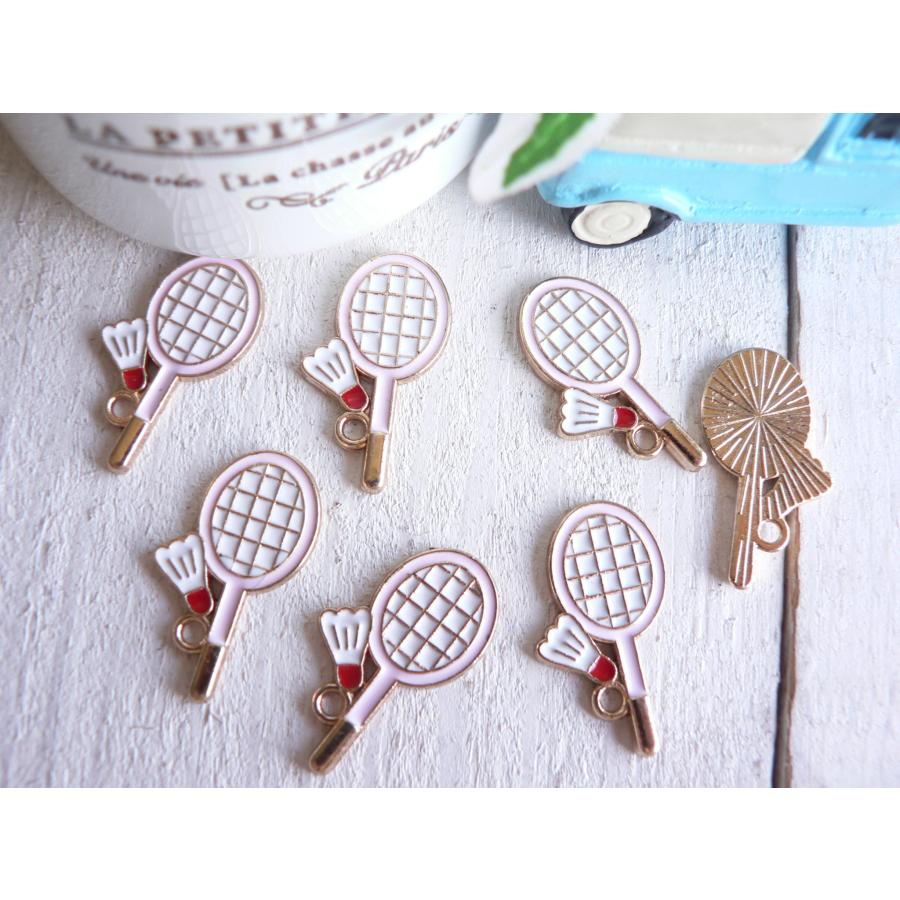 チャーム バドミントン （#2798) 8個 手芸 パーツ ハンドメイド 材料