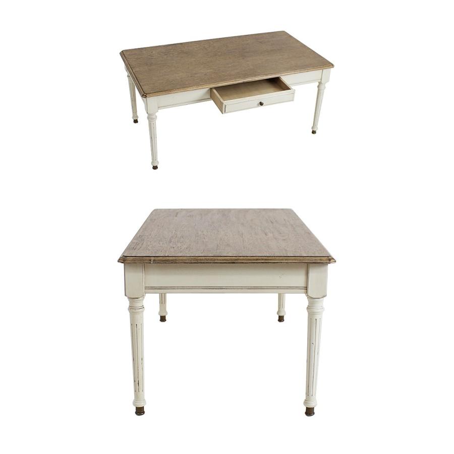 アンティーク調 サイドテーブル ホワイト 引出し 引き出し 花台