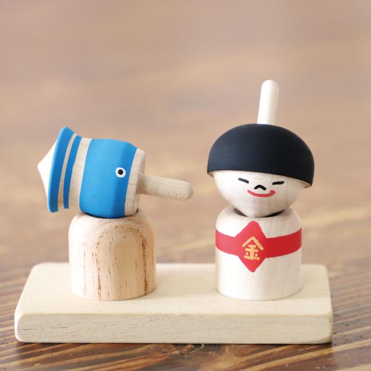 五月人形 こま人形セット 金太郎 鯉のぼり コマ 独楽 子供の日 端午の