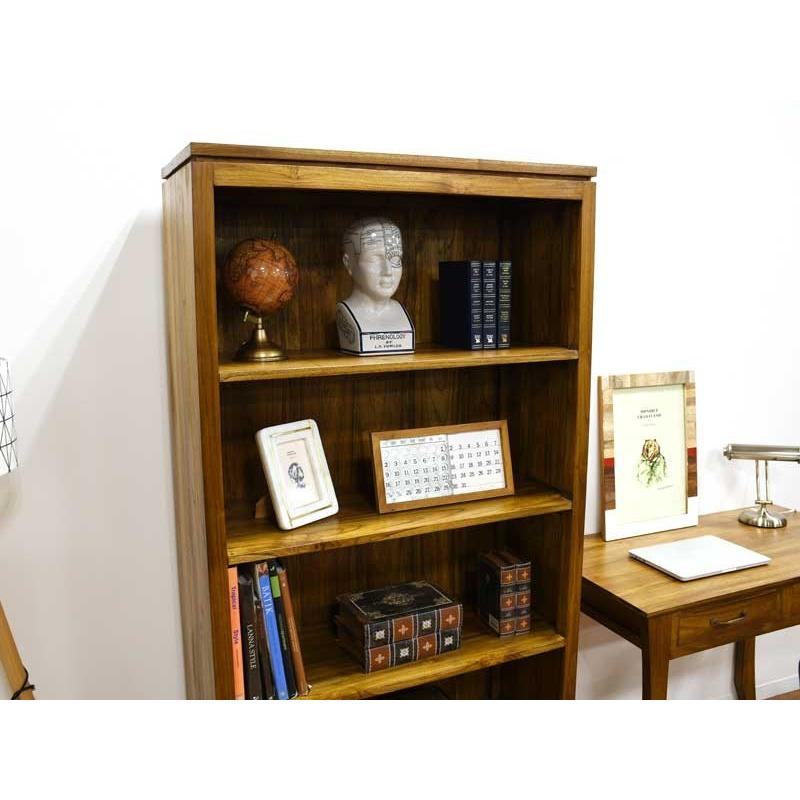 ブックシェルフ チーク 無垢 幅88cm アジアン 北欧 木製 アンティーク