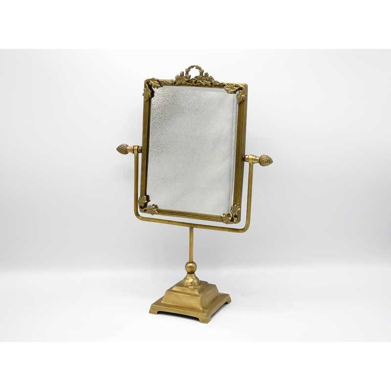 卓上鏡 スタンドミラー アンティーク スクエア ブラス 真鍮 鏡 ミラー