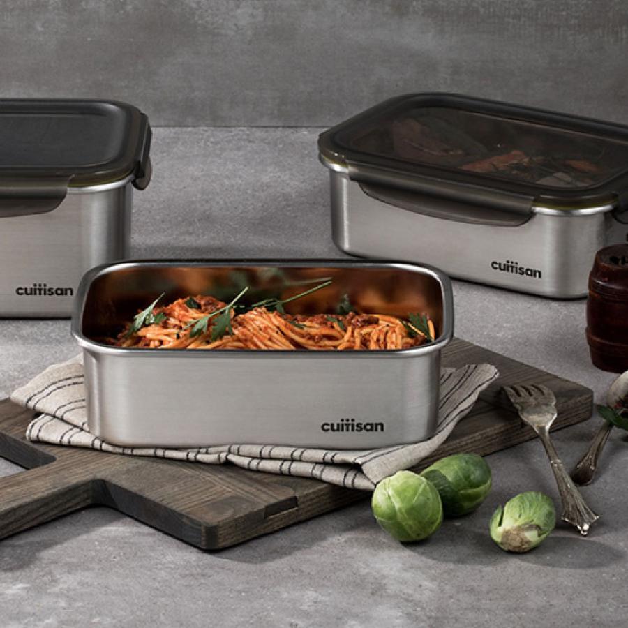 Cuitisan 1400ml レンジで使える魔法の ステンレス 保存容器 耐熱 耐凍