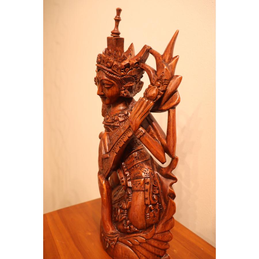 サラスワティ 木彫り バリ島 バリ雑貨 ディスプレイ インテリア 神様