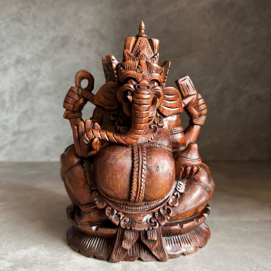 ガネーシャ 木彫り バリ島 バリ雑貨 神様 オブジェ インテリア
