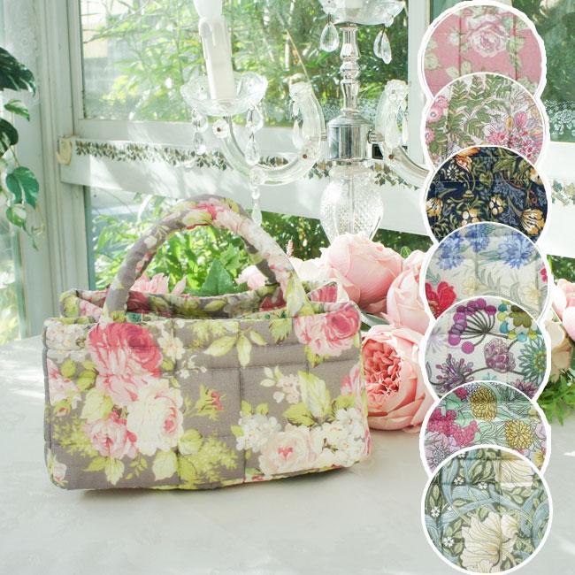 収納バスケット ミニサイズ 布 収納 小物入れ ローズ 花柄 薔薇