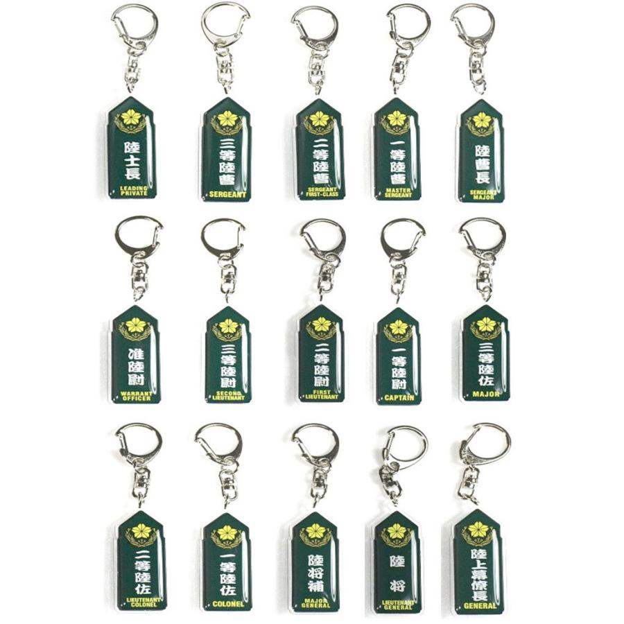 陸上自衛隊階級章キーホルダー(陸上自衛隊/迷彩/小物/おみやげ/記念品