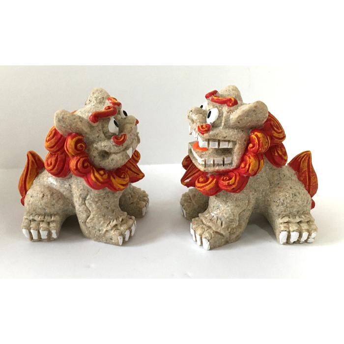シーサー置物 ペアシーサー 魔除けシーサー 大 お守り : okinawa