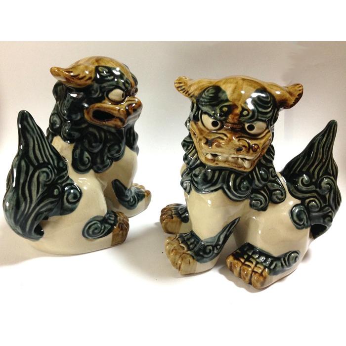 シーサー置物 中立シーサー 琉球焼 ペアシーサー 沖縄伝統工芸 沖縄お