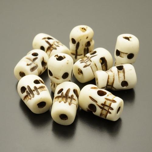 10個売り ボーンビーズ スカルボーンビーズ インディアン ネイティブ