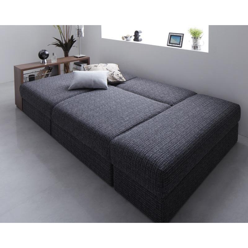 ソファーベット ソファーベッド 収納付き おしゃれ ファブリック