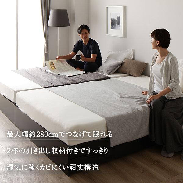 RASIK（ラシク） ベッド ダブル ベッドフレームのみ ホワイト 収納付き