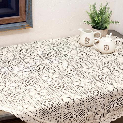 テーブルセンター テーブルクロス コットンレース ラウンド Φ112 送料