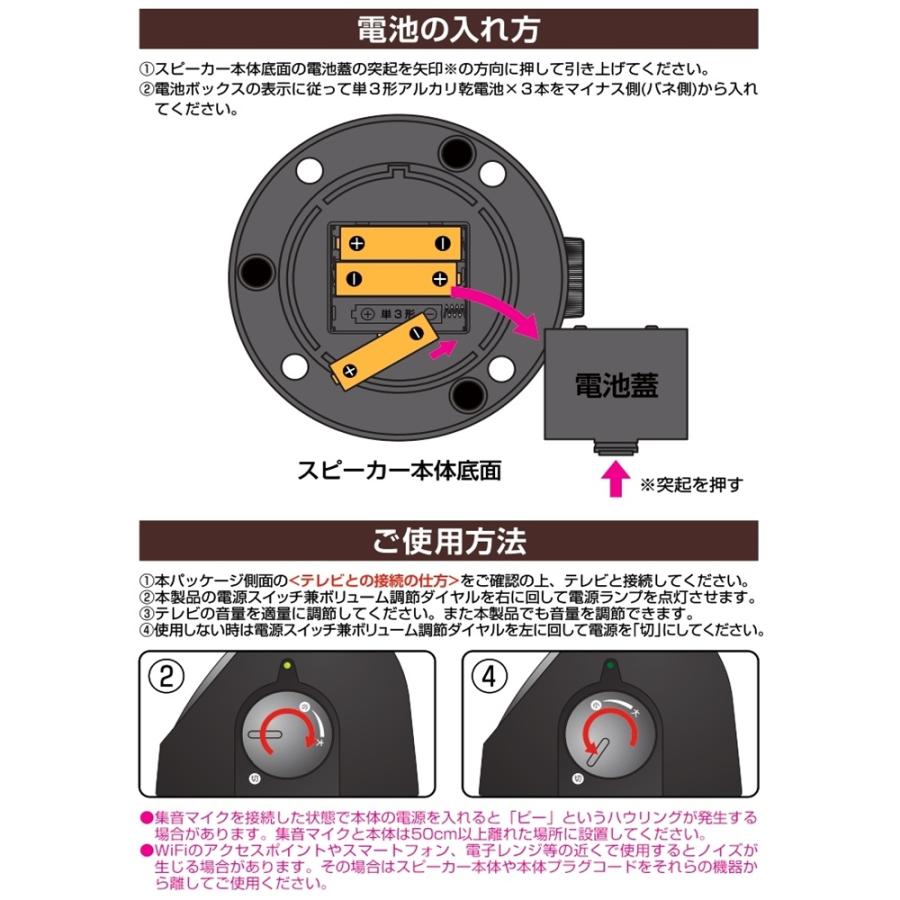 手元スピーカー 音がクッキリきこえる君 コード長5m 有線タイプ 電池