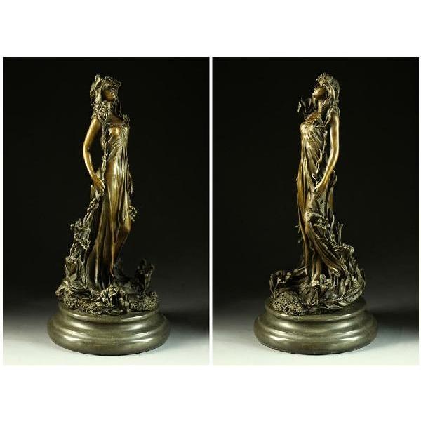 送料無料大人気ブロンズ像 花の女神像 Aldo Vitaleh 作 インテリア家具