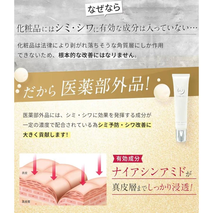 アスハダ ASHADA 薬用 シミシワ ホワイト クリーム 30g ( 約1ヶ月分