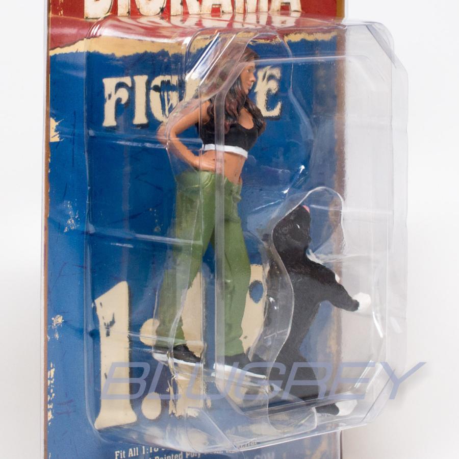 アメリカン ジオラマ 1/18 フィギア ローライダー 女性 + 犬 American