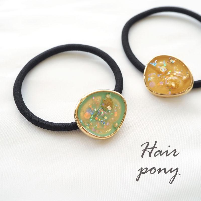 BLAZE ヘアゴム メタル レジン ゴールド フレーム ヘアアクセサリー