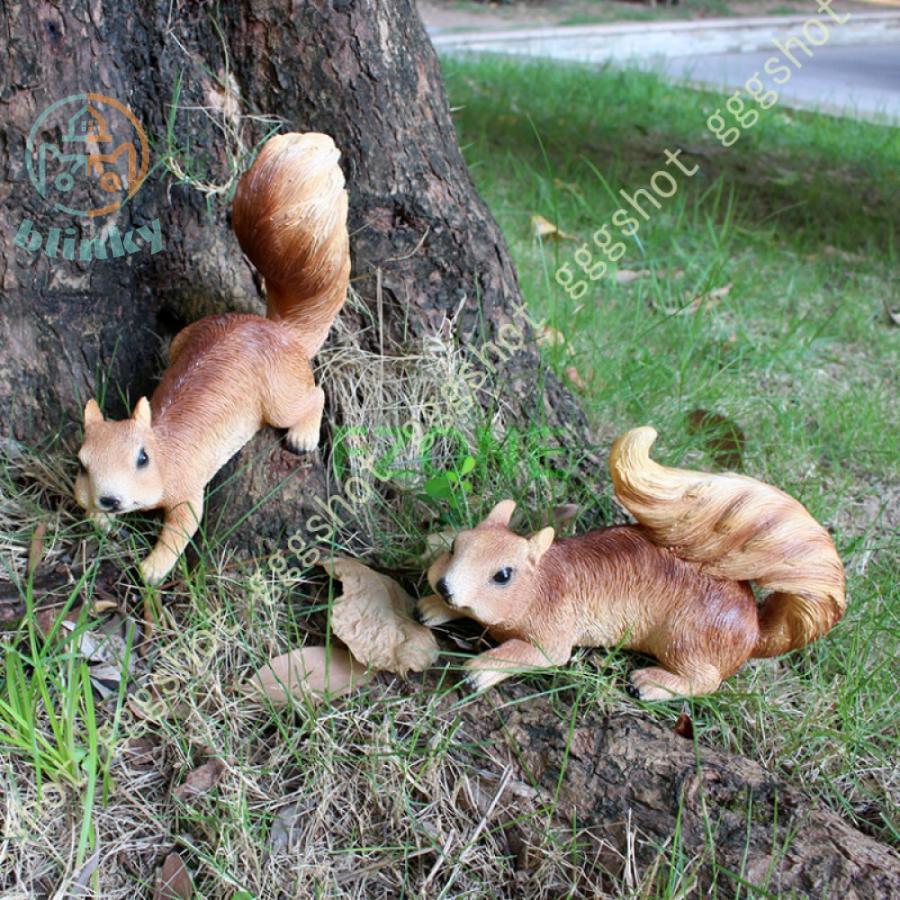 動物の置物 栗鼠 リス 動物 オーナメント ガーデン オブジェ 庭 雑貨