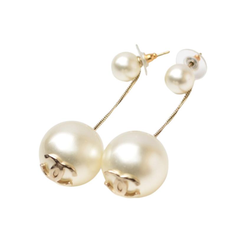 CHANEL（シャネル） ピアス ロゴ/CC パールモチーフ ドロップ ピアス