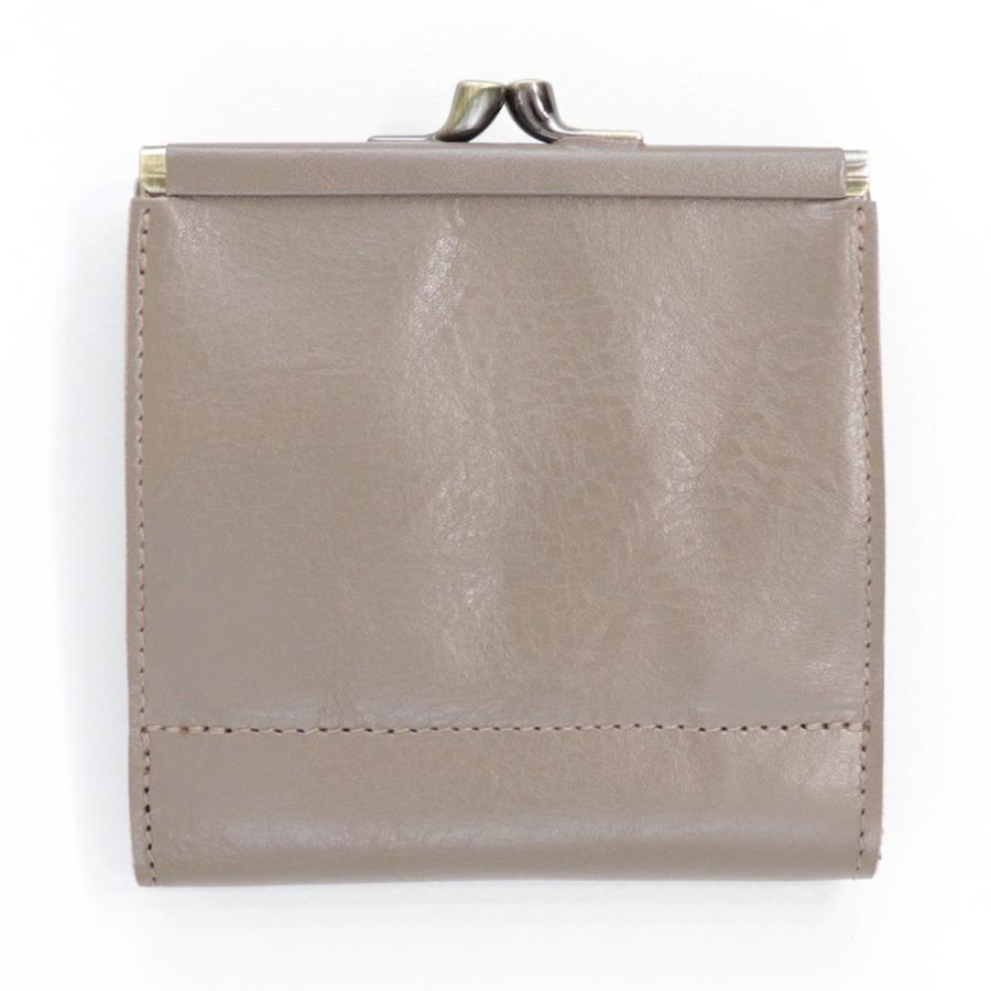 IL BISONTE（イルビゾンテ） 財布 二つ折り がま口 レザー 本革 グレー