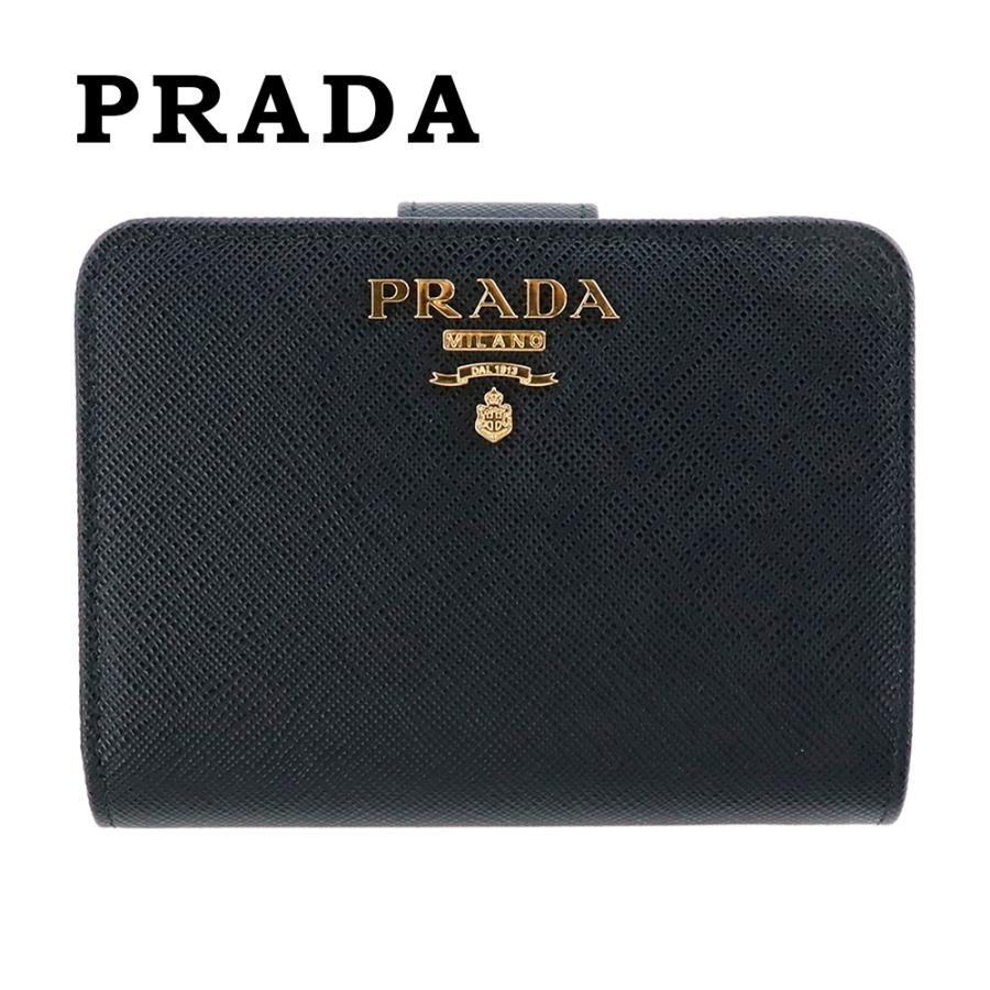 PRADA（プラダ） プタダ 財布 二つ折り フラップ PRADA SAFFIANO METAL