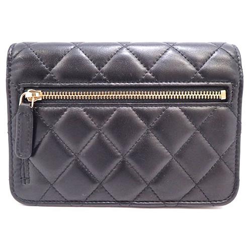 CHANEL（シャネル） ミニチェーンウォレット ラムスキン NOIR ゴールド