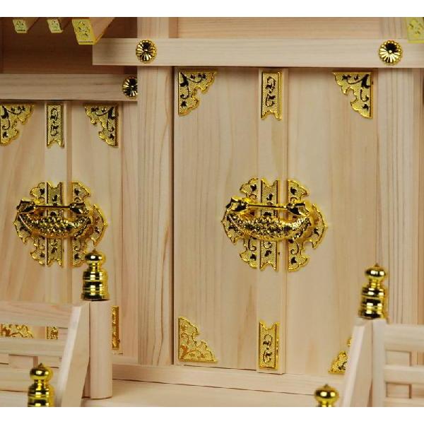 屋根違い三社(中)神棚 ひのき特製品 /神棚_檜_桧_仏具用品_棚板_現代風