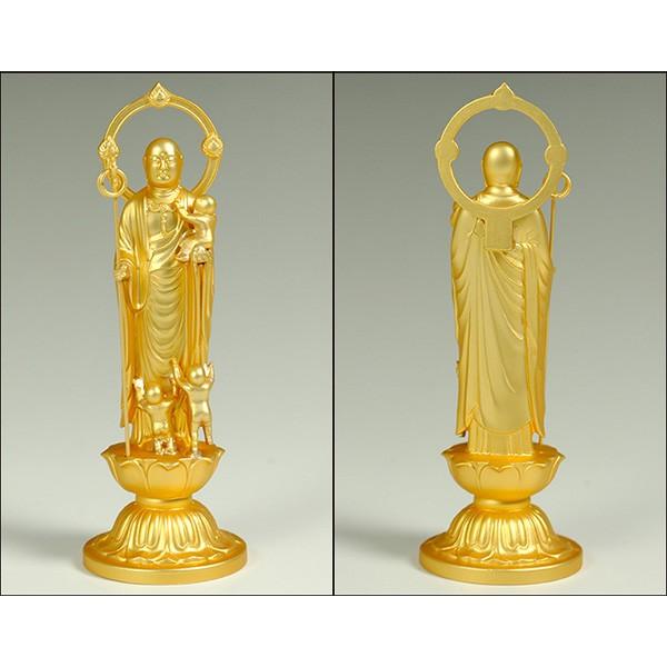 子安地蔵菩薩・仏像・国産高岡産・合金金メッキ、送料無料 : 仏壇