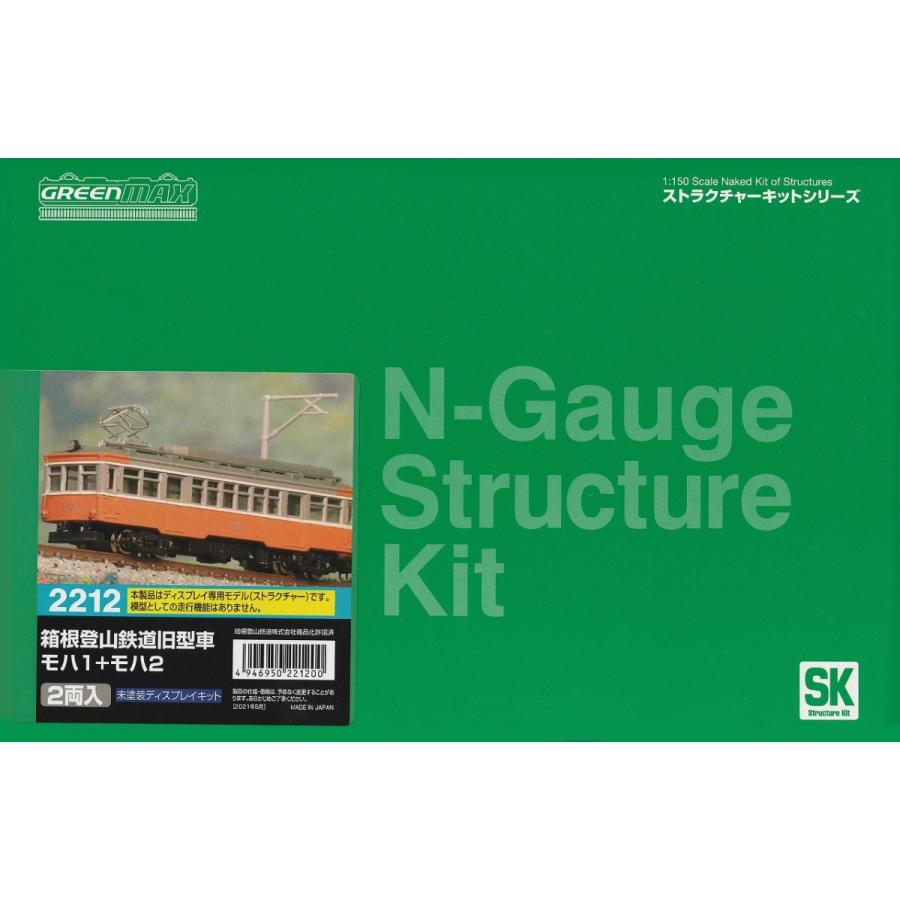 グリーンマックス 2212 箱根登山鉄道旧型車 モハ1+モハ2 : グリーン