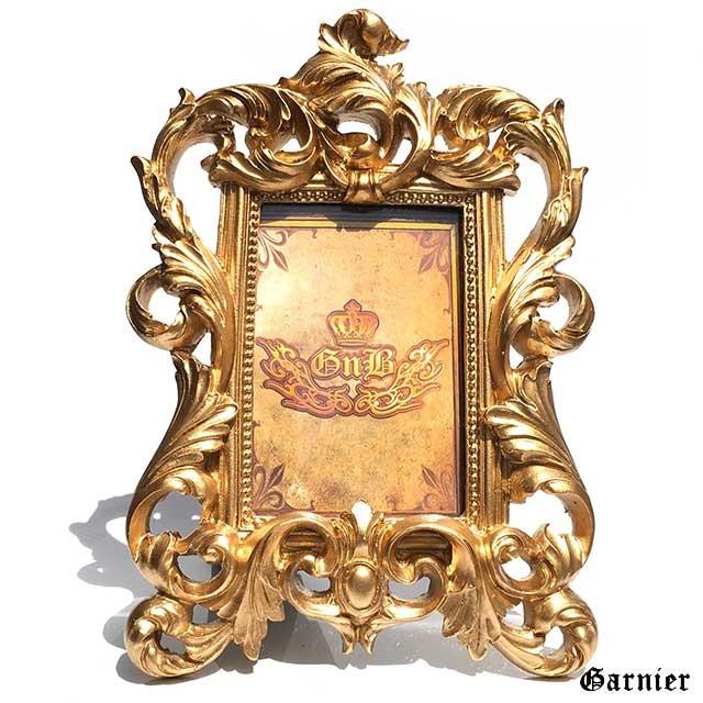 豪華なバロック調 フォトフレーム アンティークゴールド L判 写真立て