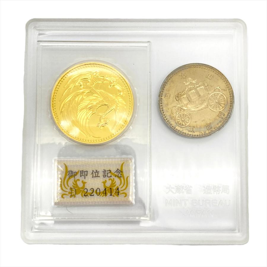 天皇陛下 御即位記念 貨幣セット 10万円金貨 500円白銅貨 純金 30g