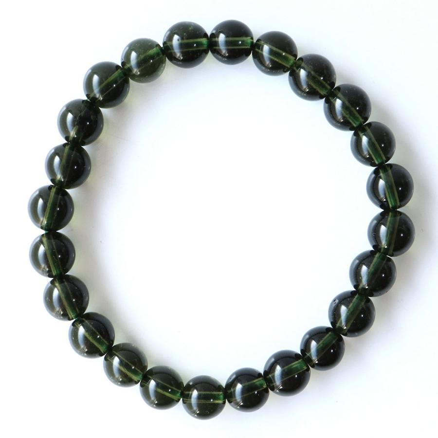 GOLD STONE モルダバイト ブレスレット 8mm 鑑別書付き 正真正銘 本物