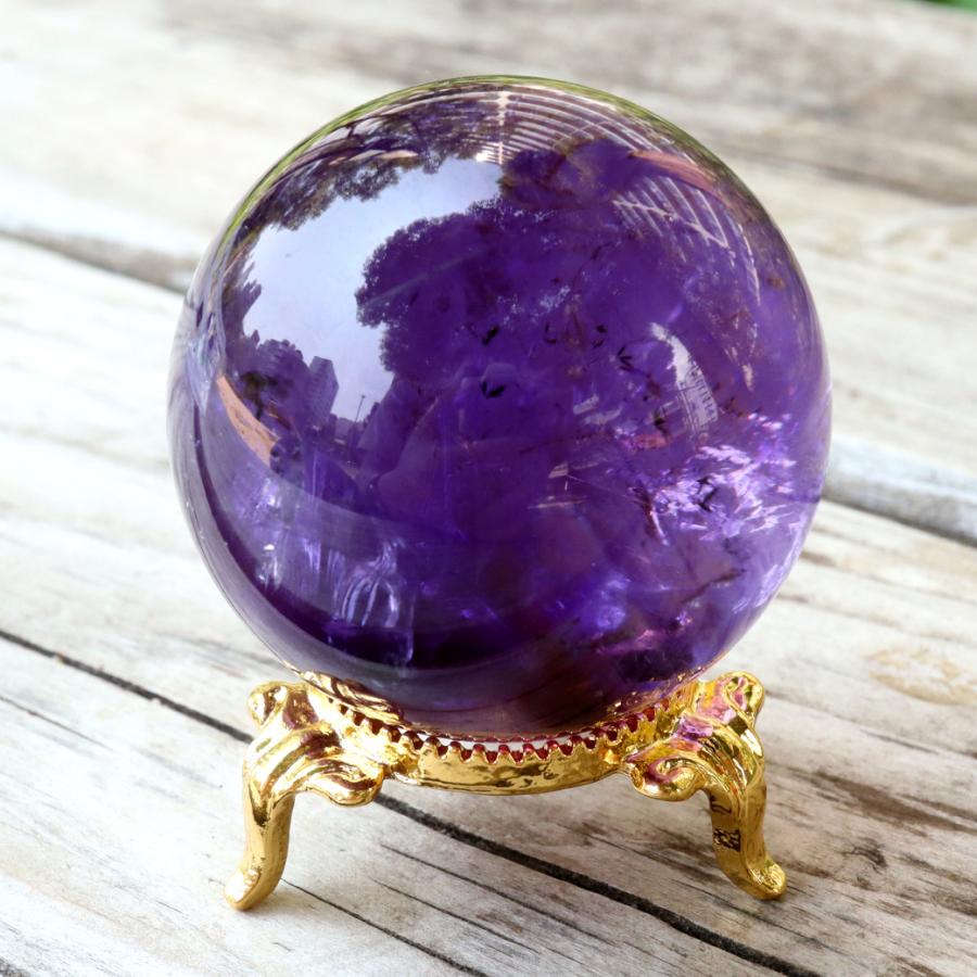 GOLD STONE アメジスト 紫水晶 丸玉 ブラジル バイーア州産 AAA 直径約