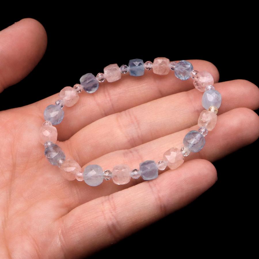 GOLD STONE アクアマリン モルガナイト ブレスレット レディース