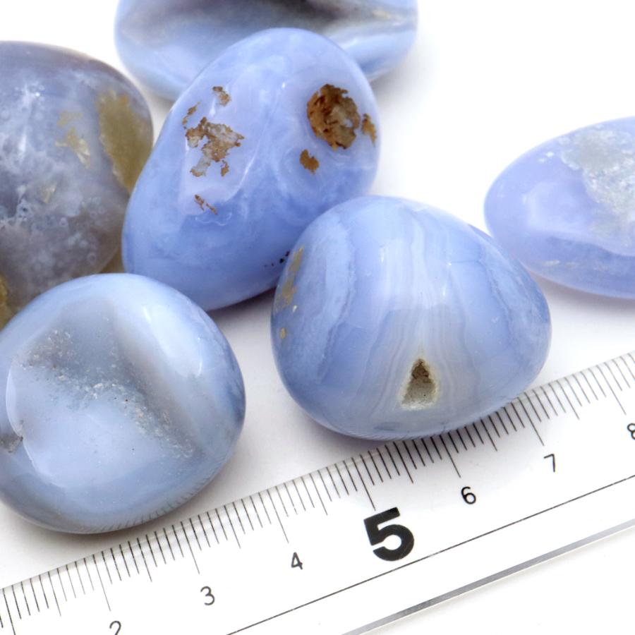 GOLD STONE ブルーレースアゲート タンブル 150g 空色 縞瑪瑙 天然石