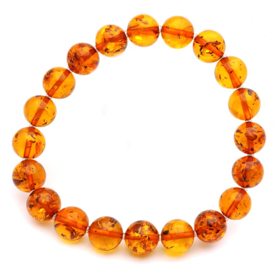 GOLD STONE オレンジ アンバー ブレスレット 9mm ナチュラルカラー