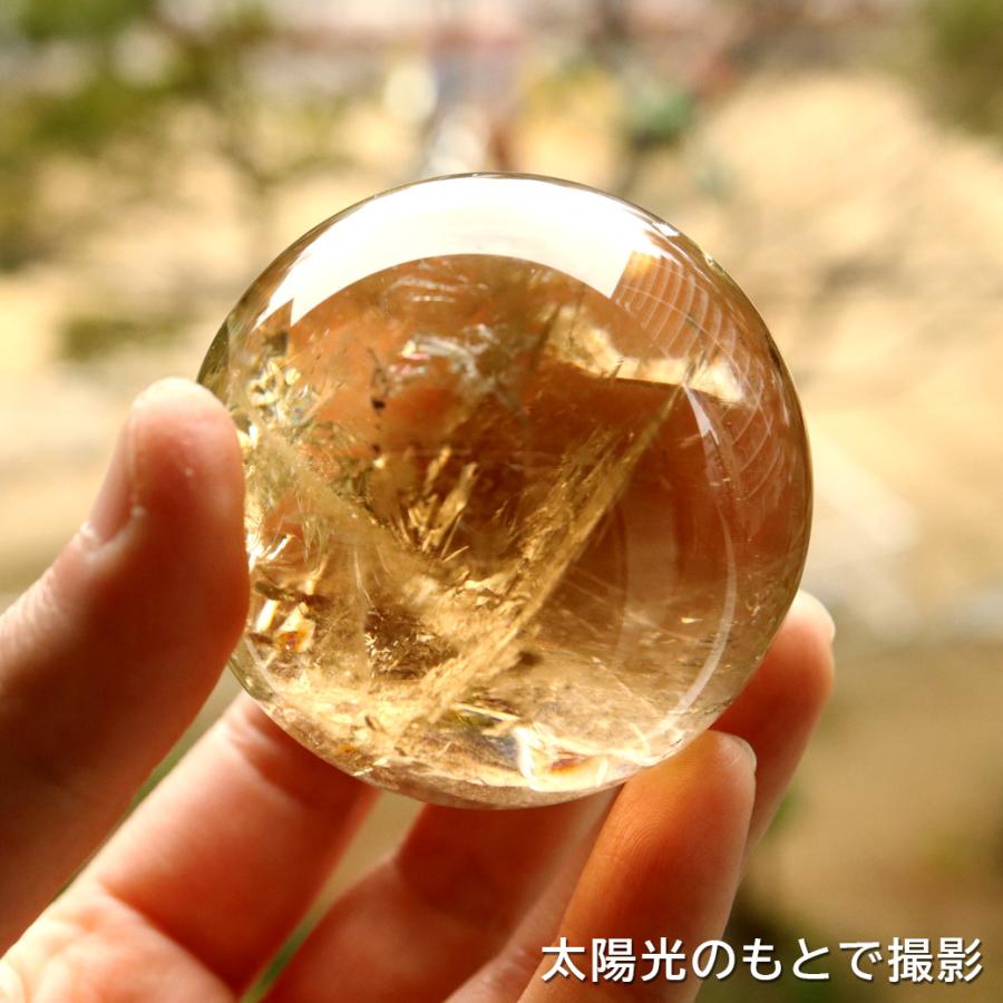 GOLD STONE シトリン 非加熱 丸玉 黄水晶 ブラジル産 直径約59mm