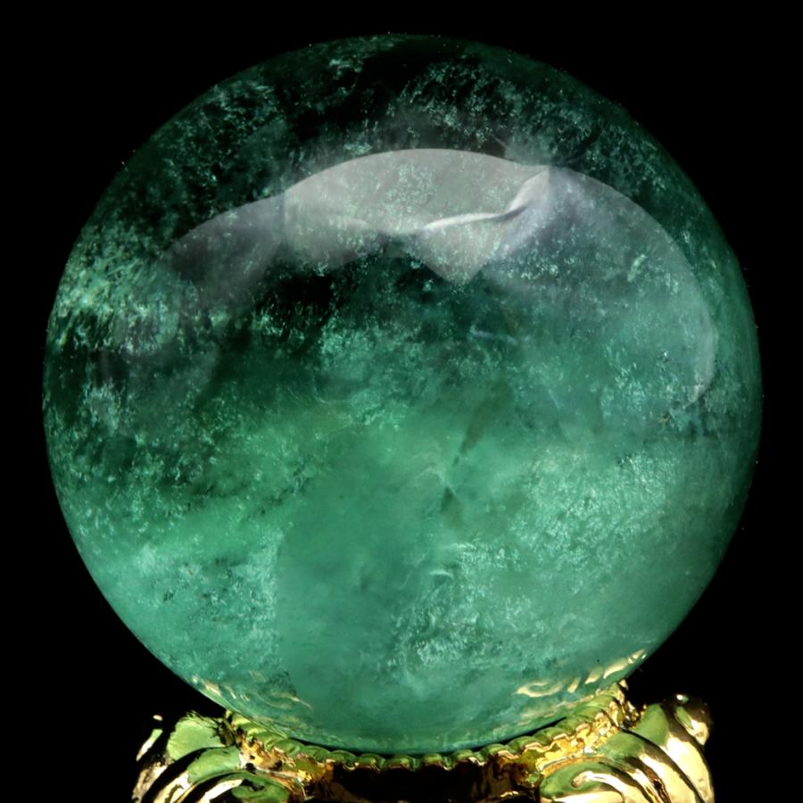 GOLD STONE グリーン フローライト AAA 丸玉 直径 約36.4mm スフィア