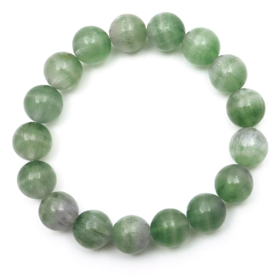 GOLD STONE グリーン フローライト ブレスレット 11.5mm バイカラー 蛍