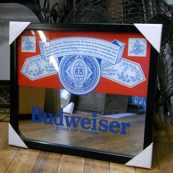 バドワイザー パブミラー ウォールミラー 壁掛け鏡 : アメリカン雑貨の