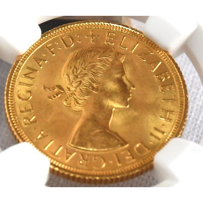 1958年 イギリス金貨 ヤングヤングエリザベス MS65 ソブリン金貨